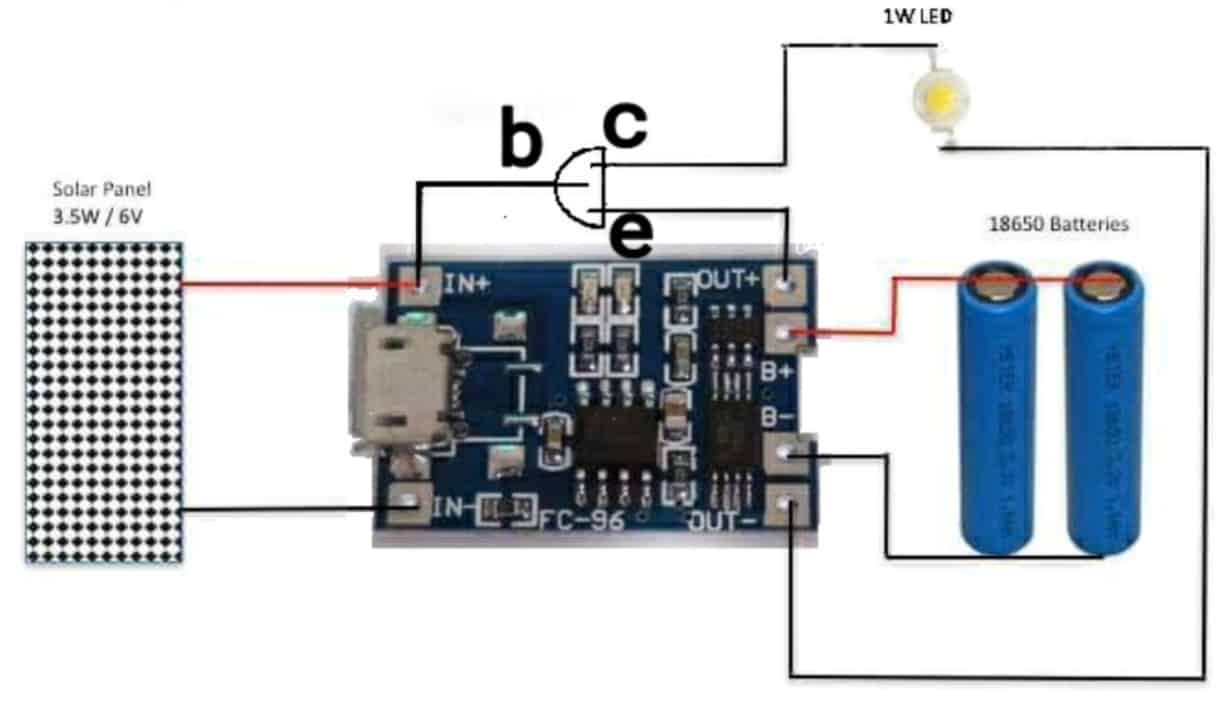 automatic solar garden light circuit diagram